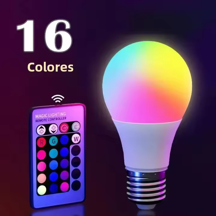 Bombilla LED RGB E27 15W Control Remoto Inteligente Luz Cambiante De Color Para Decoración Y Ambiente De Barra Efecto De Iluminación De Escenario - 1