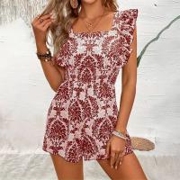 Rompers Sin Mangas Para Mujer Estilo Casual Verano Romper Overalls Con Estampado Moda Pantalones Cortos Ajustados Play Suits - details 17