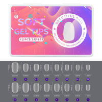 420pcs Uñas Postizas De Artesanía Press on En Mate Y Transparente Cubierta Completa Uñas Postizas Cuadradas Y De Alerza Cortas Para Extensión De Manicura - details 14