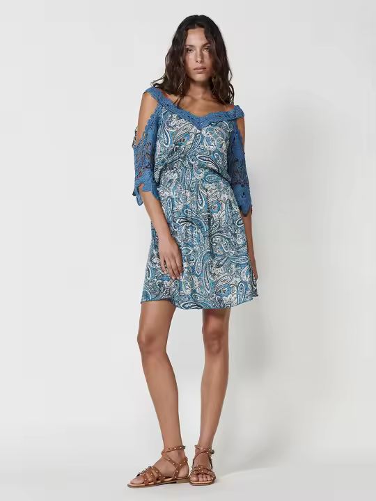 Koroshi Vestido corto turquesa para mujer - 1