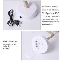 Luz De Árbol De Fuego Y Perla Con Interruptor Táctil USB Y Caja De Batería Luz Nocturna LED Con Hilo De Cobre Para Decoración De Navidad - details 1
