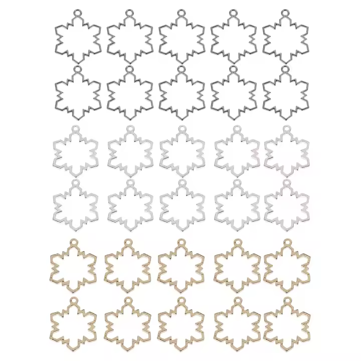 30 Pcs Colgantes De Borda Abierto Para Joyería De Navidad Epoxy Vaciados Moldes Huecos De 300x300x020CM Encantos De Navidad - 1