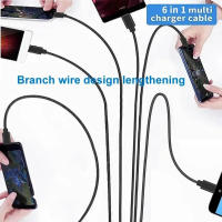 Cable De Carga Y Sincronización USB a 2.0 a Micro USB Para Teléfonos Android Tabletas Reproductores Y Más Dispositivos 1-6 Puertos - details 2