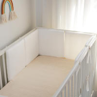 LALA - Ropa de Cama para Cuna de Bebe, ropa de Cama para recibir nacidos, Algodón Puro, Valla anticolisión para Bebe, Gongsatin Blanco, 30x30x6, lavado de piezas enteras. - details 0