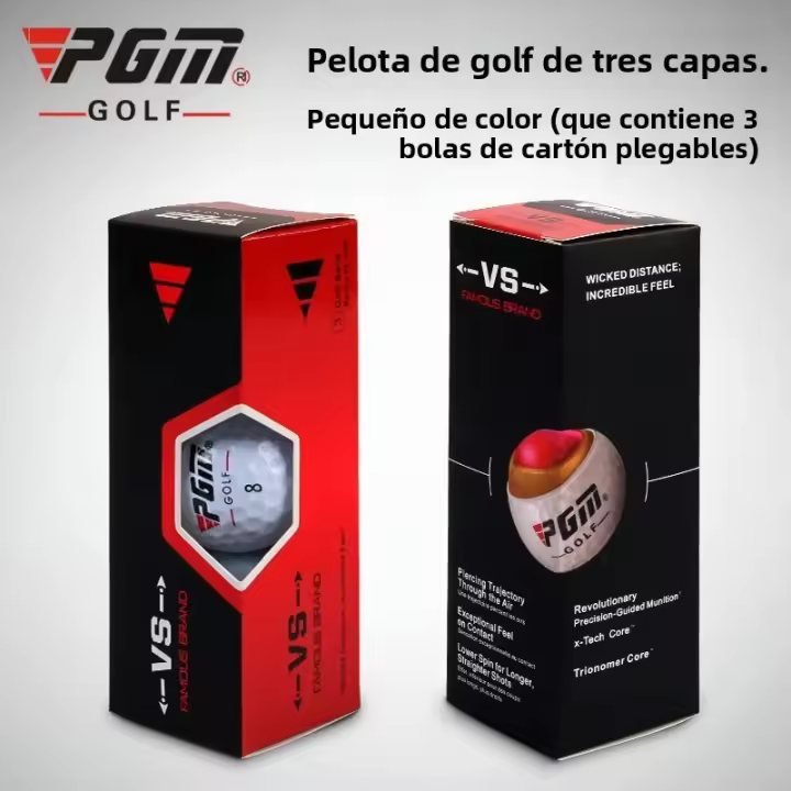 PGM Bola De Golf De Tres Capas Balones De Match Embalaje En Caja De Regalo Material De Goma Sintética Tipo De Bola Estándar Dureza 70 - 1