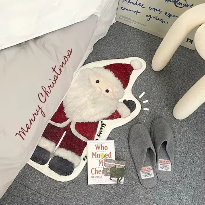 VIKAMA Alfombra De Invierno Navidad Falsa Cashmere Para Niñas Decorativa Para Dormitorio Suelo Suave Y Cómodo Para Lado De Cama O Ventana - 1