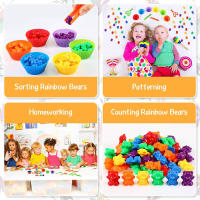 Osos Contables Con Copas De Alineación Para Niños Preescolares Juguete Educativo De Reconocimiento De Colores Y Desarrollo De Habilidades Motoras Finas Para Niños Pequeños - details 4