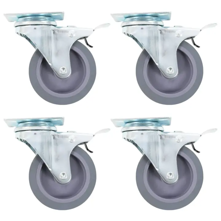 vidaXL Ruedas giratorias con frenos dobles 4 unidades 75 mm - 1