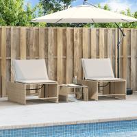 vidaXL Tumbonas con mesita 2 unidades ratán sintético Sillas de Exterior Ideal para jardín, playa, piscina, terraza Tumbona Piscina Tumbonas Playa Tumbonas Jardín Exterior - details 3