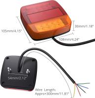 2 UDS. Luz trasera LED Roja, bombilla y Blanca, remolque multifuncional, carro, Caravana, favana, lámpara para Barco, Luz Para matrícula, 12V, e-Mark - details 3