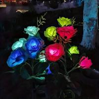 Lámpara Solar LED De 3 Cabezas Para Jardín Decoración Romántica De Rosas Para Cementerio Y Yarda Instalación Auto-Contenida Fuente De Energía Solar Protección IP65 Material ABS Estilo Art Decó - details 1
