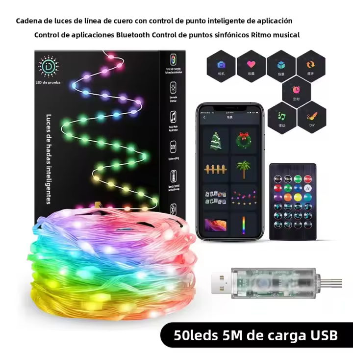 Lámpara De Fairy LED Inteligente Multicolor Y Cálida Para Decoración De Bodas Navidad Y Fiesta En El Dormitorio - 1