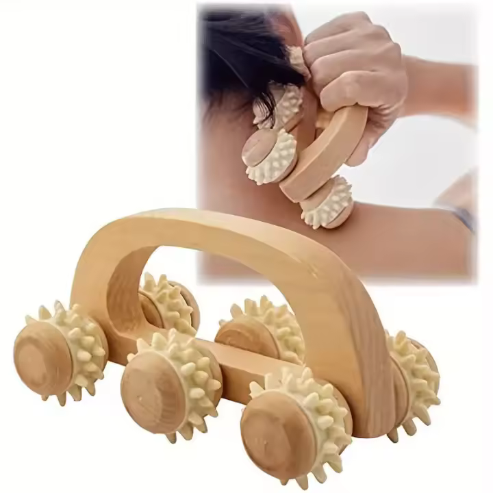 Rodillo De Masaje De Madera 1 Pcs Herramienta De Masaje Manual Para Espalda Cuello Piernas Tissue Muscular Profundo - 1