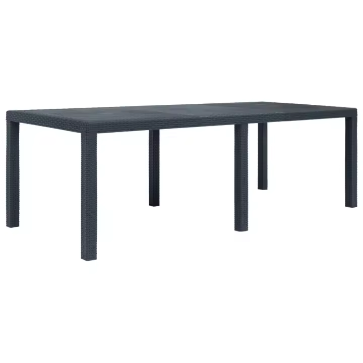 Mesa de Jardín de plástico aspecto gris 220x90x72 cm - 1