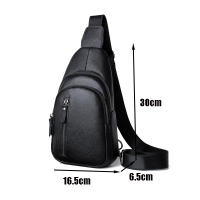 Bolsa De Pecho Para Hombre 100% Cuero Genuino Bolsa De Hombro Mensajero Casual Bandolera Estilo Fashion Bolsa De Mano Pura - details 16