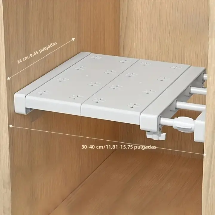Divisoria Expansible Sin Perforar Retráctil Para Almacenamiento En Armario Cocina Baño Dormitorio Compartment Organizador De Espacio - 1