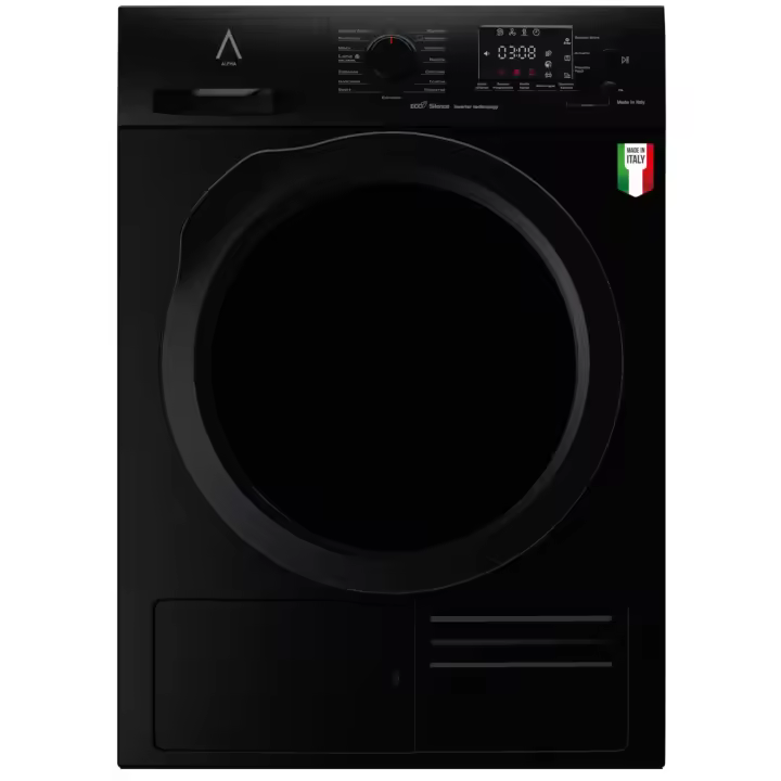 ALPHA Secadora TITAN Elite-9BC, Made in Italy, Bomba de Calor A+++, Negro Brillo, EcoSilence Inverter, 9kg *Alta Gama* - 1
