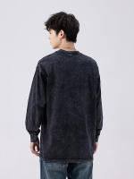 Camiseta De Algodón Grueso Para Hombre Retro Y Amplia Estilo Coreano Y2K Con Mangas Largas Y Cuello En V Para La Calle Alta - details 23