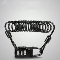 Cable De Seguridad Multifuncional Para Bicicleta De Montaña Moto Y Vehículo Eléctrico Bloqueo De Seguridad Portátil Con Contraseña Negro - details 2