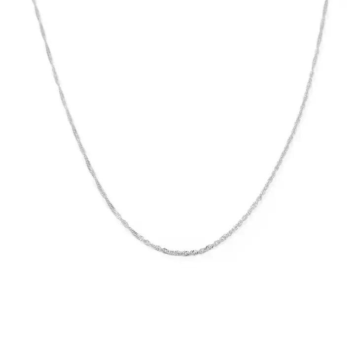 Cadena Oro Blanco 18K Singapur 2º - Mondepetit - 40 cm - 1