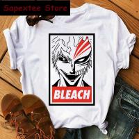 Camiseta Kawaii De Anime Japonés Bleach Con Graficos De Kurosaki Ichigo Y Zaraki Kenpachi Harajuku Para Mujer Camiseta De Algodón Y Poliéster Con Estampado De Dibujos Animados - details 11