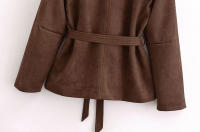 Chaqueta De Mujer TRZA De Seda Falsa Con Manga Larga Cierre Frontal Estilo Casual Outerwear Chic Tops Moda Otoño/Invierno - details 10