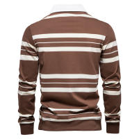 Novedad de verano, camisa POLO de algodón a rayas con solapa para hombre, camiseta de manga corta bordada informal y a la moda para hombre - details 6