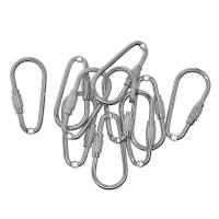 10 Piezas De Cierre De Tornillo Duradero En Aleación De Plata Carabiner De Llave Accesorios Para Porta Llaves Herramientas De Bricolaje DIY - details 1