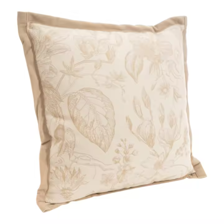 Cojin poliester Beige, blanco 45x45x10cm. El mejor complemento para tu hogar. - 1