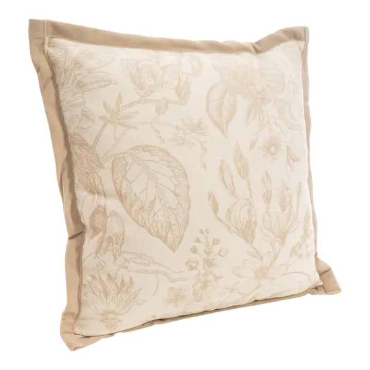 Cojin poliester Beige, blanco 45x45x10cm. El mejor complemento para tu hogar. - 1
