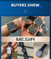 Reloj De Pulsera Deportivo Militar MEGIR Para Hombre Cronógrafo Cuarzo Rectangular Correa De Cuero Resistente Al Agua Y Shock - details 2