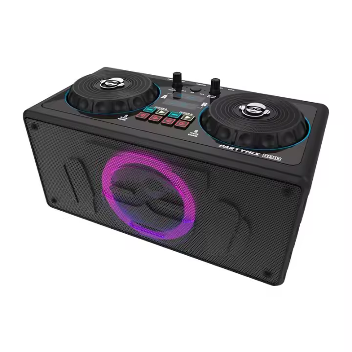 DJ Deluxe - Mesa de Mezclas con Micrófono y Luz Inalámbrica 200W - 1