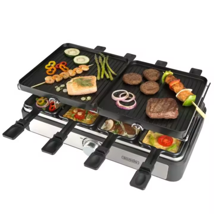 Bourgini Gourmette - Plancha de Asar y Raclette Grill para 8 Personas - 1