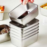 Caja De Almacenamiento De Alimentos Para Nevera Con Tapa De Plástico Acero Inoxidable Y Plástico Para Mariscos Frutas Verduras Caja De Picnic Moderna - details 5