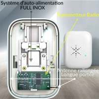 Timbre Inalámbrico y Sin Bathería Exterior Impermeable IP 65 Primavera Humeda, Blanco - details 3