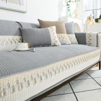 Cojín De Sofá De Tela Con Encaje Y Plumas Decorativo Para Sala De Estar Protección Suave Y Cómoda Estilo Geométrico - details 6