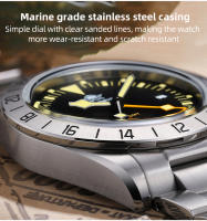 Reloj De Pulsera De Cuarzo Para Hombre ADDIESDIVE GMT 39mm Luminoso Calendario Resistente Al Agua 20ATM Acero Inoxidable - details 6