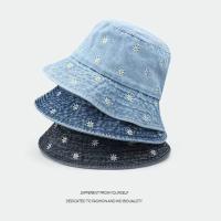 Gorro De Barroco De Algodón Con Bordado De Margarita Para Mujer Gorro De Pescador De Verano Protección Solar Para Exteriores Regalo Casual Con Patrón Floral - details 6