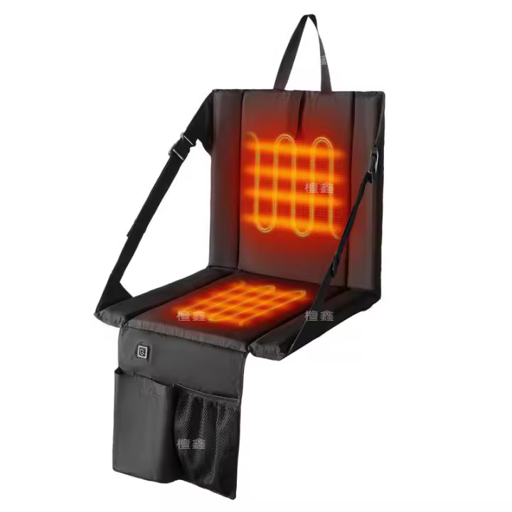 Cojín calefaccionado para asiento de estadio, soporte para la espalda, portátil, plegable, para acampar, conciertos, camping, cojín calefaccionado para asiento - 1