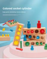 Juguetes De Desarrollo Intelectual Temprano Para Bebés Montessori Cilindro Con Agujeros Bloques Sensoriales De Color Para Cognición Edad Recomendada De 7 a 36 Meses - details 0