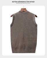 Suéter De Casual Para Hombre Chaqueta Sin Mangas Gruesa Para Otoño E Invierno Cardigan Con Estampado Rayado Cuello En V - details 16