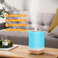 [300ml] Difusor Humidiffador Aromaterapia Difusor de Aroma con Temporizador Non-stop/1/3/6h, Humidificador Ultrasónico y Ultrasiolencioso con 7 Colores LED, Ultra Silencioso, Marron Dark - details 2