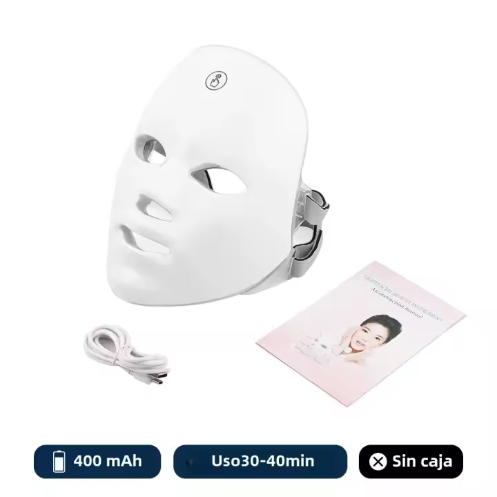 Máscara Facial LED Recargable 7 Colores Terapia Fotónica Belleza Rejuvenecimiento De Piel Levantamiento Facial Blanqueamiento Dispositivo De Belleza Para Uso Doméstico - 1