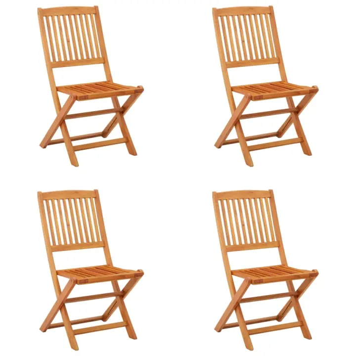 Sillas de jardín plegables 4 pzas madera maciza de eucalipto - 1