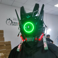 Máscara De Cosplay Cyberpunk Con LED Y Pelucas Dreads Espada Ninja Samurai Regalo De Navidad Y Cumpleaños Para Adultos Unisex - details 2