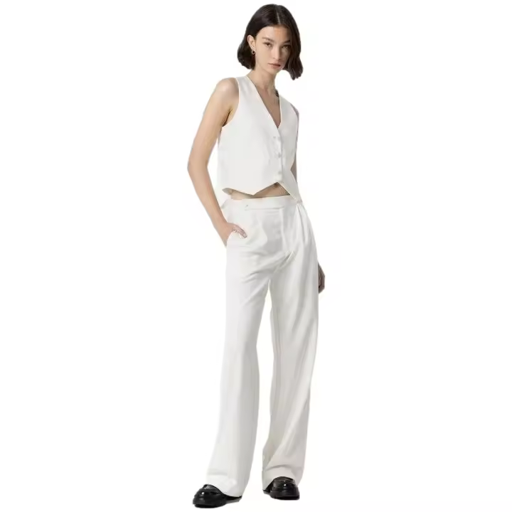 Pantalon Largo Tiffosi  para mujer en color blanco - 1