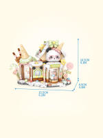 Bloques De Construcción Loz Lizhi Casa De Helado 884PCS Juguete De Montaje Para Niñas Vistas De Calle Con Panda Tema Famosos Edificios Y Animales - details 1