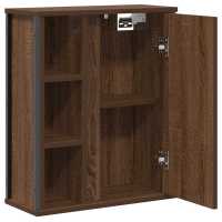 vidaXL Mueble de baño de pared con espejo roble marrón 50x21x60 cm - details 3