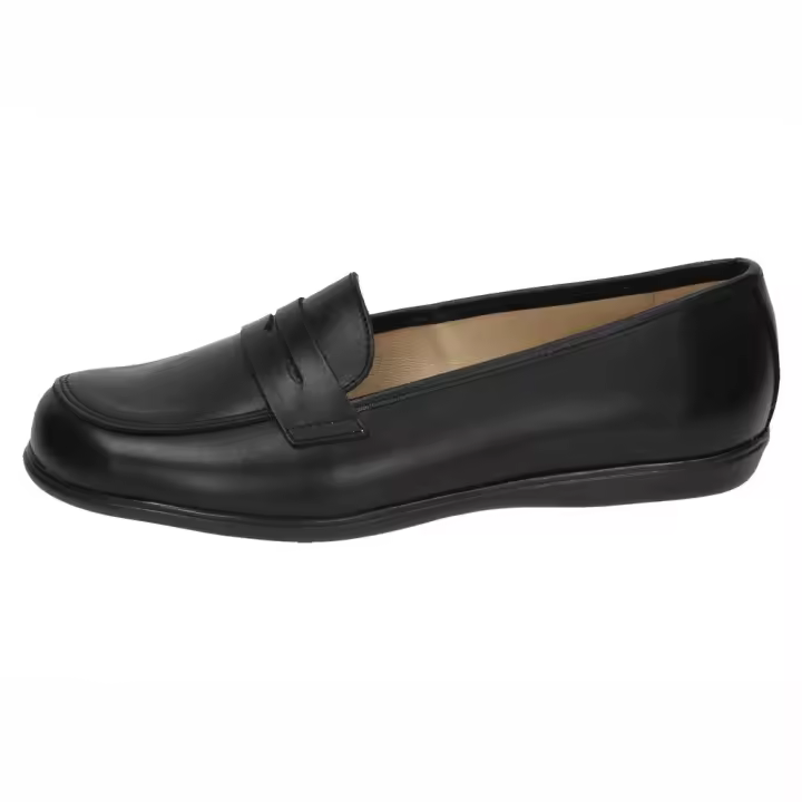 Zapato Colegial marca ANGELITOS para niña en color negro. MOCASINES DE PIEL - 1