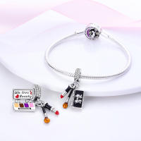 Perlas De Perfume Para Mujer Plata Esmaltada Colgante De Zapatos Altos Y Lápiz Labial Para Pulsera DIY Joyería - details 56